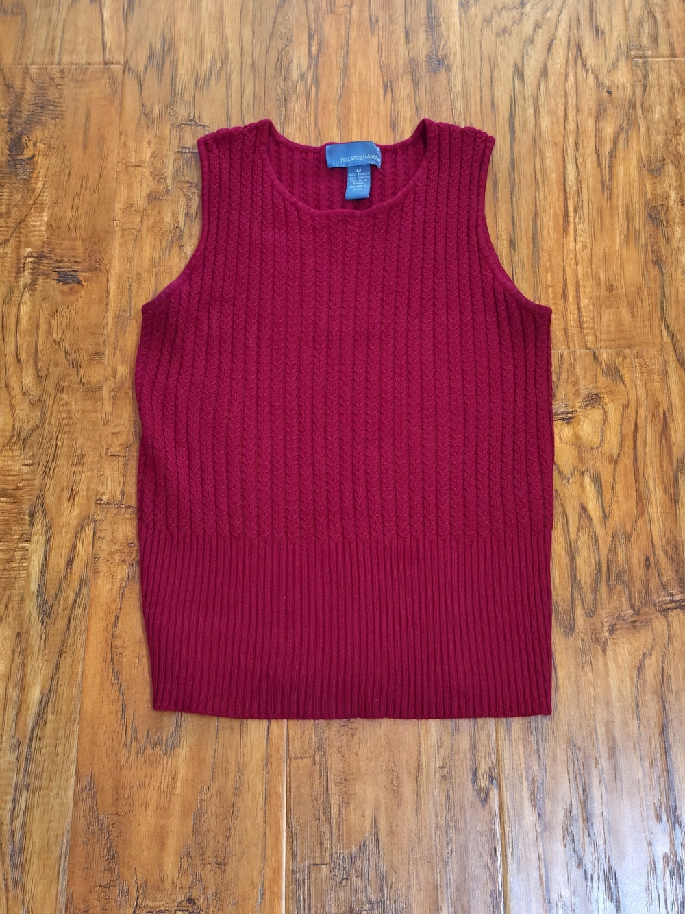 Hillard & Hanson Women's Sleeveless Cable Knit Sweater Vest Tank Top - Red
